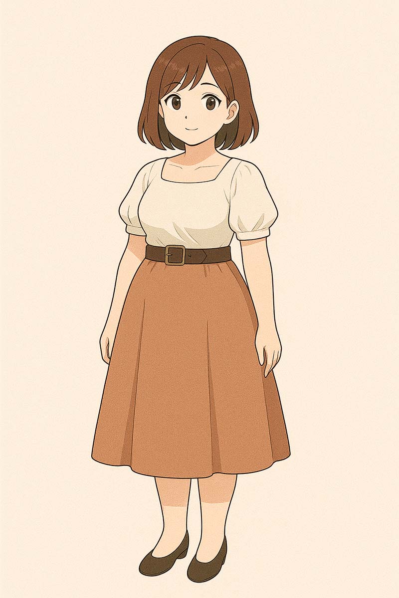 دامن a-line + کمربند برای اندام گلابی - پیروزی