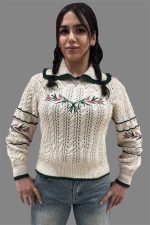 بافت گلدوزی سبزو قرمز