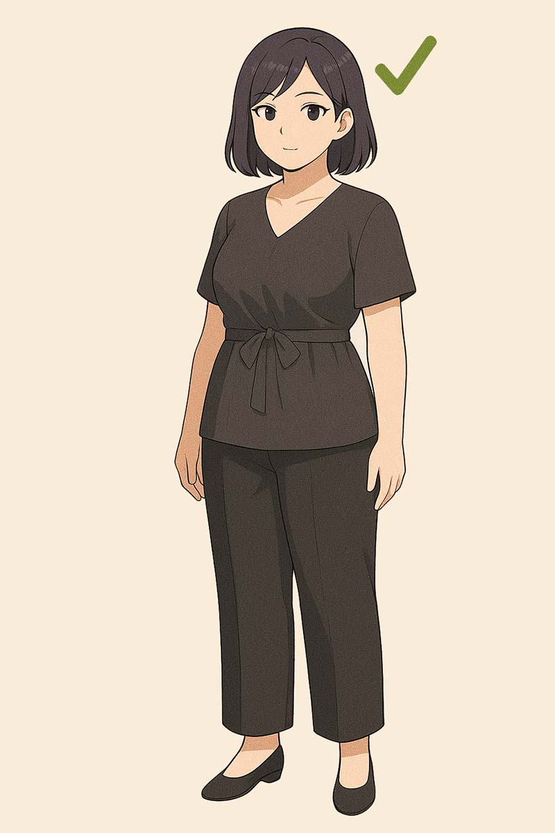 کمر بند زیر سینه + شلوار گشاد برای اندام سیب